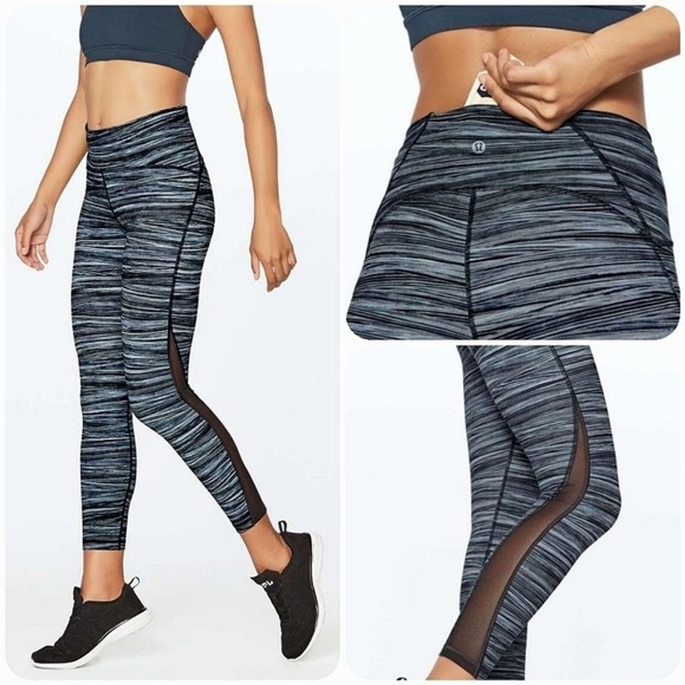 Lululemon Train Times 7/8 Pant *25" Low Tide Alpine White Black size 4